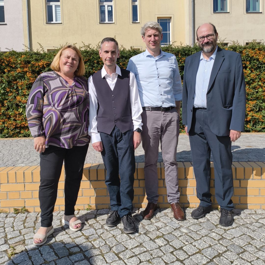 Ines Krahn, Michael Brumme, PD Dr. Lars Neeb und Dr. Albert Grüger beim Cluster-Kopfschmerz-Patiententag 2026 in Bernau